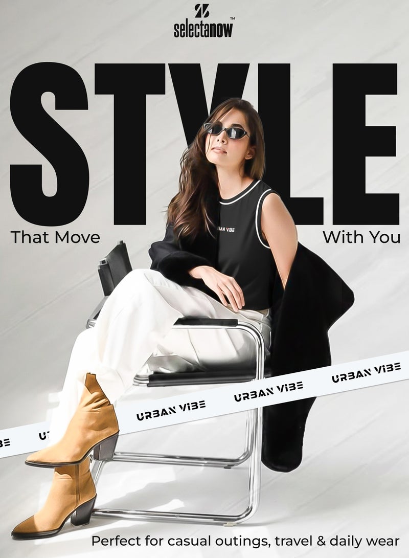 Selecta Now Ladies Sleeveless Cotton T-Shirt Black Breathable Contrast Piping Tank Top Soft Stretchable Women’s T Shirt - Image 4